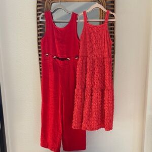 Lot of 2 cute Zara Looks! Linen Jumpsuit and Textured Dress 10